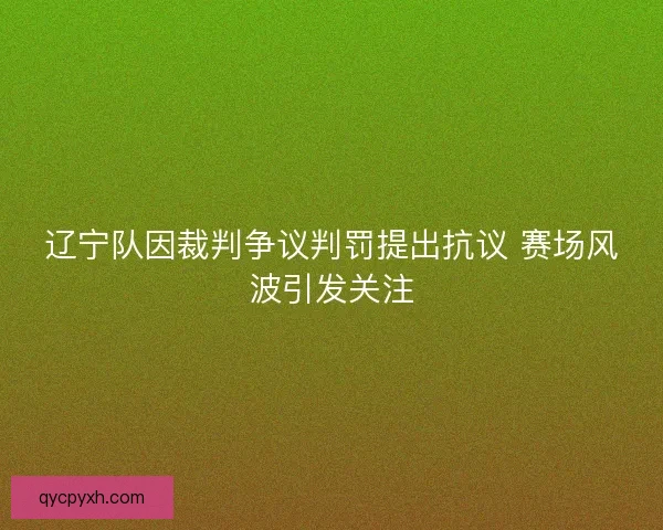 辽宁队因裁判争议判罚提出抗议 赛场风波引发关注
